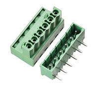 sourcing map 6-Pasadores 5.08mm Paso Derecha Ángulo PCB Tornillo Terminal Bloque Conector 5 Juegos