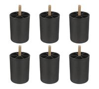 sourcing map 6 patas de plástico M10 x 3.1 x 2.3 pulgadas para muebles, patas cónicas de repuesto para silla, sofá, tocador, gabinetes, cama, color negro