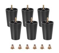 sourcing map 6 patas de plástico para muebles, 2.75 x 3.94 pulgadas, patas de sofá de repuesto con pernos de suspensión M8 para silla, sofá, tocador, gabinetes, cama, color negro