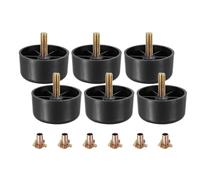 sourcing map 6 patas de plástico para muebles, patas de sofá de 5,5 x 3 cm, repuesto con pernos de suspensión M8 para silla, sofá, tocador, armarios, cama, color negro