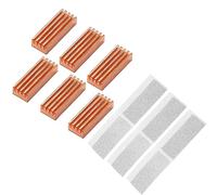 sourcing map 6 Pcs Disipador Refrigeración Tarjeta Memoria IC Cobre 22mm X 8mm X 5mm para DDR RAM VGA
