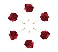 sourcing map 6 Pcs Ramilletes de Rosa para Novio Alfileres de Ramilletes para Hombres Ceremonia de Boda Aniversario Cena Formal Fiesta Vino Tinto