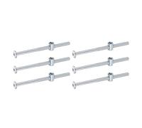 sourcing map 6 pernos para marco de cama, tornillos de cabeza hexagonal M6 x 100 mm, tornillos de barril, tuercas de litera, tornillos de muebles con tuerca de barril de cabeza en forma de arroz para