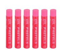 sourcing map 6 piezas de pasteles al óleo, crayones suaves de tiza al óleo de 11 x 70 mm para pintura artística, mezcla de dibujo, crayones de color para suministros de arte principiantes, rojo oscuro