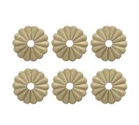 sourcing map 6 piezas de placa trasera de latón con forma de hoja de loto de 1.22 pulgadas, junta de decoración clásica de muebles para armarios, cajones, puertas de armario (tono bronce)