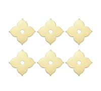 sourcing map 6 piezas de placa trasera de latón con forma de trébol de la suerte de 1.69 pulgadas, junta de decoración clásica de muebles para armarios, cajones, puertas de armario (latón)