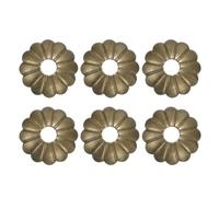 sourcing map 6 piezas de placa trasera para pomo de armario, 2,3 cm, forma de ciruela, arandelas de latón para decoración clásica de muebles, para armarios, cajones, puertas de armario (tono bronce)