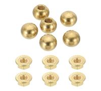 sourcing map 6 pomos de bola roscados M5 x 10 mm, tuercas de rosca de cobre, tuercas de bola, tapas de tuerca, tapas de rosca, bolas de decoración de lámpara para proyectos de iluminación, bricolaje