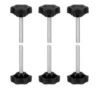 sourcing map 6 pomos de estrella M6 x 40 mm (paso de 1 mm), rosca macho métrica de acero al carbono, tornillos de sujeción de apriete a mano, pernos roscados para plantillas de carpintería, color