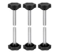 sourcing map 6 pomos de estrella M8 x 40 mm (paso de 1,25 mm) rosca macho métrica de acero al carbono tornillos de sujeción de apriete a mano pernos roscados para plantillas de carpintería, color