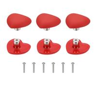 sourcing map 6 pomos de gabinete de goma suave con forma de corazón, tiradores de cajón con tornillos, perilla de tocador de dibujos animados para decoración de dormitorio, armario, tocador, cajón