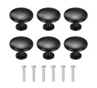 sourcing map 6 pomos de gabinete, pomos redondos sólidos de 1.15 pulgadas, tiradores de aleación de aluminio de un solo agujero con tornillos para armarios de cocina, dormitorio, tocador, armario