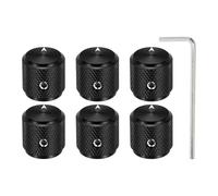 sourcing map 6 pomos de potenciómetro de aluminio, 1/4 pulgadas (6 mm), perillas universales de control de tono de volumen con indicador de flecha para guitarra, 1/2 pulgada, color negro