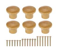 sourcing map 6 pomos redondos de madera para cajones, 2,3 cm de diámetro, con superficie de pintura, forma de hongo, pomos de madera con tornillos para muebles, aparadores, armarios, armarios