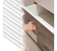 sourcing map 6 protectores de puerta de armario, 18 x 5/8 pulgadas, protector de borde de PVC para puerta de gabinete de cocina de 1/2 a 9/16 pulgadas de grosor, color blanco