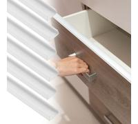 sourcing map 6 protectores de puerta de armario, 18 x 7/8 pulgadas, protector de borde de PVC para puerta de gabinete de cocina de 11/16 a 13/16 pulgadas de grosor, color blanco