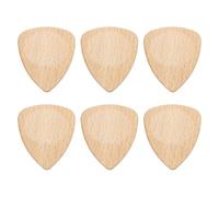sourcing map 6 púas de guitarra de madera, calibre ultra pesado de 3.0 mm, de madera de haya con forma de ranura para guitarras eléctricas, acústicas, bajos, color leonado claro