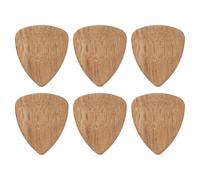 sourcing map 6 púas de guitarra de madera, calibre ultra pesado de 3 mm, con forma de ranura de madera, para guitarras eléctricas, acústicas, bajos, color marrón