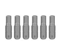 sourcing map 6 puntas de destornillador hexagonales H5 de 1/4 pulgadas de vástago hexagonal de 25 mm de longitud, cabeza hexagonal magnética S2 de acero para reparación de precisión