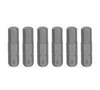 sourcing map 6 puntas de destornillador hexagonales H6 de 1/4 pulgadas de vástago hexagonal de 25 mm de longitud, cabeza hexagonal magnética S2 de acero para reparación de precisión