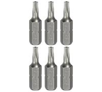 sourcing map 6 puntas de destornillador Torx T15 de 1/4 de pulgada de vástago hexagonal de 25 mm de longitud, estrella de acero S2 de 6 puntos de cabeza hexagonal con agujero para destornillador