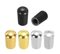 sourcing map 6 puntas de interruptor de palanca de guitarra de 3 vías, M4/M3.5 roscado de latón para piezas de repuesto de guitarra eléctrica LP, negro/plateado/dorado