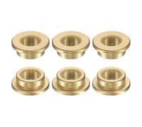 sourcing map 6 rodamientos de manga de brida, diámetro de 8 mm x 12 mm de diámetro exterior x 6 mm de longitud, bujes de bronce sinterizado autolubricantes