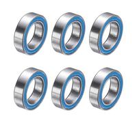 sourcing map 6 rodamientos MR117-2RS de ranura profunda, 7 x 11 x 3 mm, doble goma sellada, rodamientos pequeños de acero cromado (ABEC5, Z4 de bajo ruido)