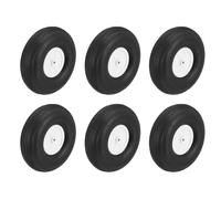 sourcing map 6 ruedas de avión RC de 5 pulgadas OD para aviones de goma de poliuretano, repuesto de rueda de avión para modelo de bricolaje, helicóptero y coche