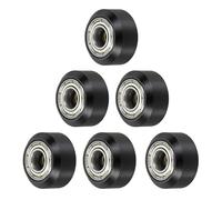 sourcing map 6 ruedas de polea POM de ranura pequeña para impresora 3D, ruedas de pórtico sólidas de alta velocidad con rodamiento lineal de polea de plástico MR105 para impresora 3D, máquina CNC