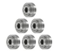 sourcing map 6 ruedas de polea POM de ranura pequeña para impresora 3D, ruedas de pórtico sólidas de alta velocidad con rodamiento lineal de polea de plástico MR105 para impresora 3D, máquina CNC