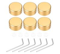 sourcing map 6 tapas de botón de pedal de guitarra, cubierta superior de metal de 3/8 pulgadas para botones de pedal de efectos de guitarra, color naranja