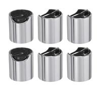 sourcing map 6 tapas superiores de disco de plástico aluminizado, 20/410 tapas de prensa de repuesto, tapas dispensadoras duraderas para botellas exprimibles, botellas recargables, plástico, vacías