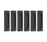 sourcing map 6 tiradores autoadhesivos para puerta corrediza, aleación de aluminio de 4 pulgadas, tiradores empotrados rectangulares para puertas de vidrio, ventanas, cajones, aparadores, armarios