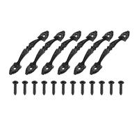 sourcing map 6 tiradores de cajón, manijas de puerta de 145 mm de longitud, manija de aleación de zinc para muebles de baño, tocador, cocina, armario y armario, color negro