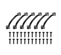 sourcing map 6 tiradores de cajón, manijas de puerta de 145 mm de longitud, manijas de aleación de zinc para muebles de baño, tocador, cocina, armario y armario, color negro