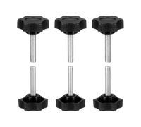 sourcing map 6 tiradores de estrella M6 x 30 mm (paso de 1 mm), rosca macho métrica de acero al carbono, tornillos de sujeción de apriete a mano, pernos roscados para plantillas de carpintería, color