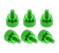 sourcing map 6 tornillos de pulgar moleteados M4 x 8 mm para caja de computadora, tornillos roscados a mano, aleación de aluminio para carcasa de PC, color verde