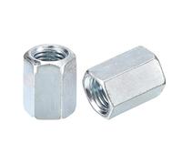 sourcing map 6 tuercas de acoplamiento M16 x 22 x 30 mm, acoplador de varilla hexagonal de acero al carbono galvanizado para muebles, electrónicos, industriales