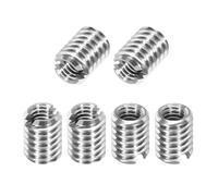 sourcing map 6 tuercas reductoras de rosca de acero inoxidable 316, M4 x 0,7 macho a M2,5 x 0,45 hembra, 5 mm de largo, métrico de reparación, tuerca de inserción, adaptador roscado, reductor de