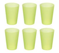 sourcing map 6 vasos de plástico, vasos reutilizables de 11.5 onzas, vasos de agua irrompibles para el hogar, oficina, al aire libre, restaurante, agua, café, leche, jugo, té, amarillo transparente