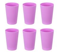 sourcing map 6 vasos de plástico, vasos reutilizables de 8.8 onzas, vasos de agua irrompibles para el hogar, oficina, al aire libre, restaurante, agua, café, leche, jugo, té, morado claro