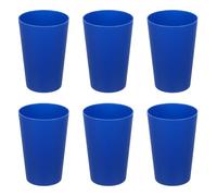 sourcing map 6 vasos de plástico, vasos reutilizables de 8.8 onzas, vasos de agua irrompibles para el hogar, oficina, al aire libre, restaurante, agua, café, leche, jugo, té, azul oscuro