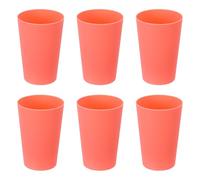 sourcing map 6 vasos de plástico, vasos reutilizables de 8.8 onzas, vasos de agua irrompibles para el hogar, oficina, al aire libre, restaurante, agua, café, leche, jugo, té, rosa