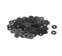 sourcing map 60 arandelas planas de nailon M5 de 5 mm de diámetro interior, 20 mm de diámetro exterior y 2 mm de grosor, arandelas lisas de plástico, cierre de junta espaciadora, anillo de junta