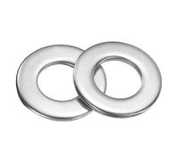 sourcing map 60 arandelas planas, M8 x 16 x 1,5 mm, acero inoxidable 304, arandelas planas para tornillos, pernos, automoción, construcción, industrial, tono plateado