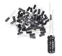 sourcing map 60 condensadores electrolíticos de 4.7uF 100V 5x11x25mm de | Condensadores radiales de aluminio 105C para televisores, monitores LCD, VCD