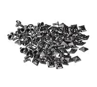 sourcing map 60 Juegos de Remaches de Púas para Ropa, Remaches de Pirámide de 6mm de Cobre para Decoración de Cuero (Negro Metálico)