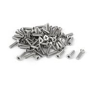 sourcing map 60 pcs M2,5 x10mm Acero inoxidable 316 Tornillos tornillos avellanados