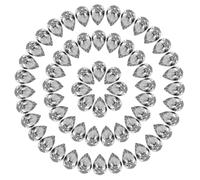 sourcing map 60 piezas de diamantes de imitación 3D en forma de lágrima con diamantes de imitación para uñas de cristal K9, gemas de cristal para hacer joyas, manualidades, 8 x 12 mm, color gris
